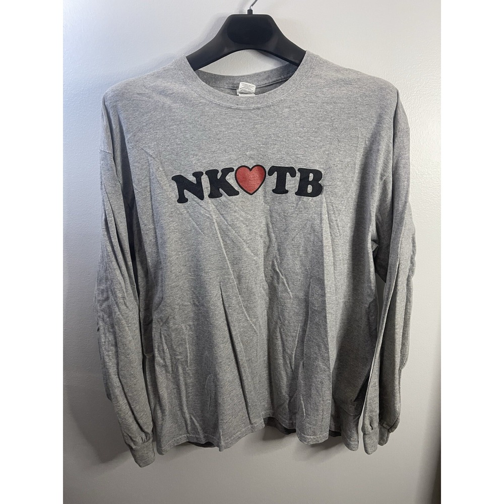 New Kids On The Block NKOTB Heart Graphic Long Sleeve Tee Gray XL Gildan